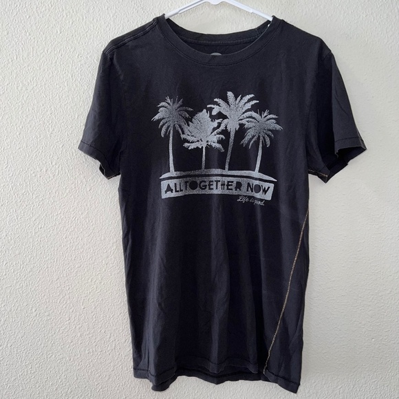 Men's Life is Good Black Short Sleeve Slim Fit Graphic Tee size medium - Picture 1 of 6